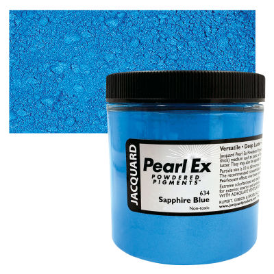 Jacquard Pearl-Ex Pigment - 4 oz, Sapphire Blue, Jar with Swatch