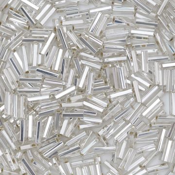 Open in modal - John Bead 10/0 Czech Glass Beads - Crystal Bugle - close-up