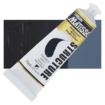 Open in modal - Matisse Structure Paint - Payne's Gray, 75 ml tube and swatch