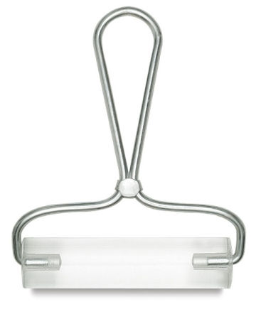 Acrylic Brayer - Clear acrylic brayer shown with upright handle