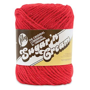 Open in modal - Lily Sugar N' Cream Yarn - 2.5 oz, 4-Ply, Red