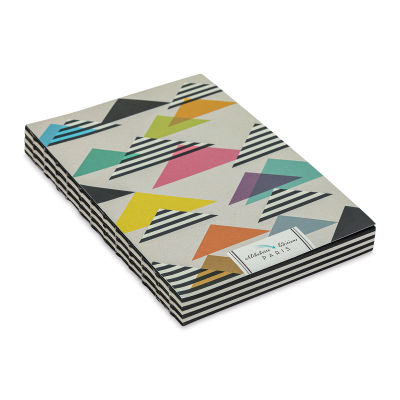 Alibabette Editions Paris Striped Art Journal - The Great Pyramids (side view to show paper)