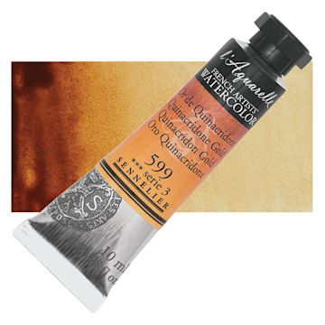 Open in modal - Sennelier French Artists' Watercolor - Quinacridone Gold, 10 ml Tube and swatch