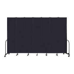 Screenflex Portable Room Dividers - 8 ft x 13 ft, Black, 7 Panel