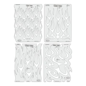Open in modal - Iwata Artool Freehand Template - Set of 4, Flame-O-Rama