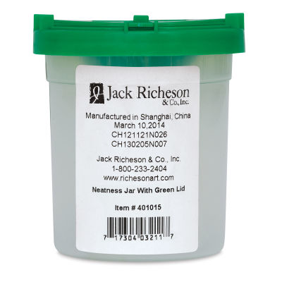 Richeson Neatness Jars - Front view of Green lidded Jar