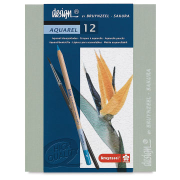Bruynzeel Design Aquarel Pencils - Top view of package of Set of 12