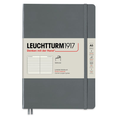 Leuchtturm1917 Ruled Softcover Notebook - Anthracite, 5-3/4" x 8-1/4"