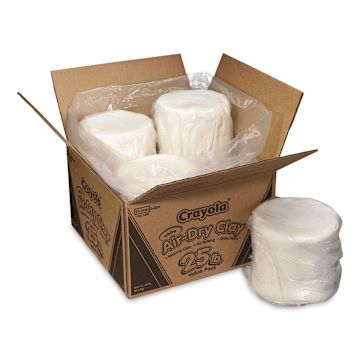 Open in modal - Crayola Air-Dry Clay - Value Pack, 25 lb, White, open box showing clay inside