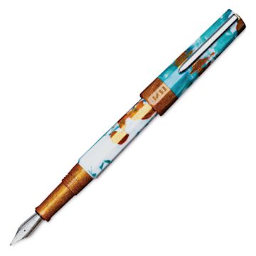 Open in modal - Benu Euphoria Fountain Pen - Blue Hawaiian, cap removed (image shows a different size nib)