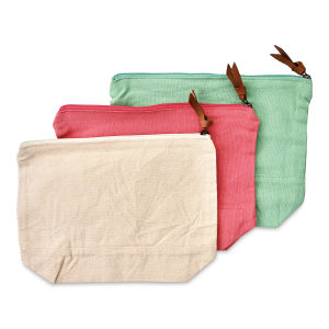 Harvest Import Washed Canvas Zipper Pouches (Assorted colors)