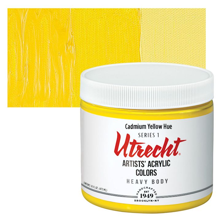 Utrecht Artists' Acrylic Paint Cadmium Yellow Hue, Pint Utrecht Art