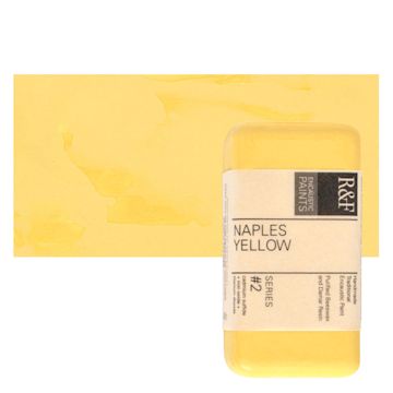 Open in modal - R&F Encaustic Paint Block - Naples Yellow, 40 ml block and swatch