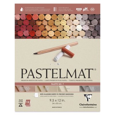 Clairefontaine Pastelmat Pad - 9-1/2" x 12", Palette No. 7, 12 Sheets - front of pad