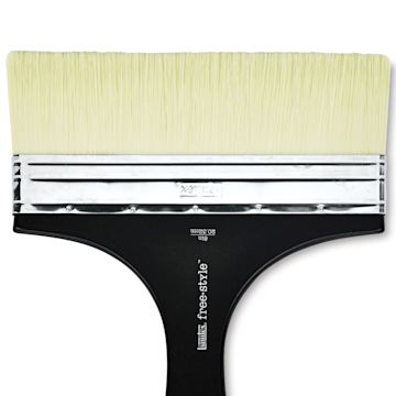 Open in modal - Liquitex Freestyle Brush - Broad Flat, Short Handle, 8", close-up