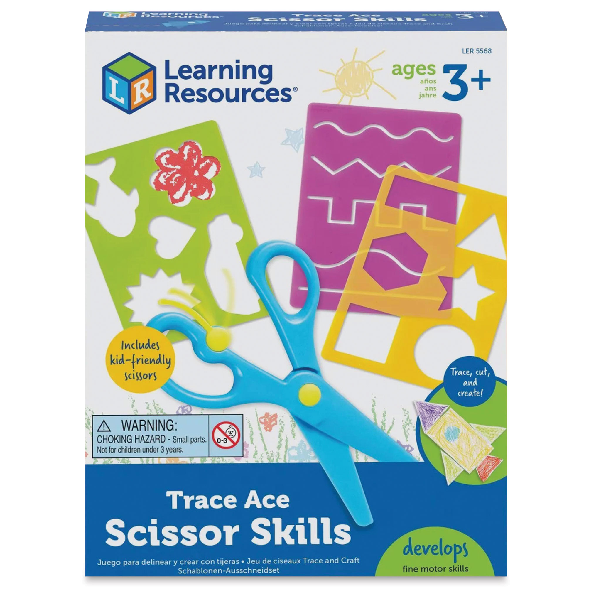 Learning Resources Trace Ace Scissor Skills Set - 7 Pieces, Ages 3+ Toddler  Learning Supplies, Homeschool and Classroom Activities, Fine Motor Tools