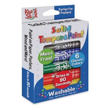 Open in modal - Kwik Stix Tempera Paint - Primary Colors, Set of 6 (In packaging)