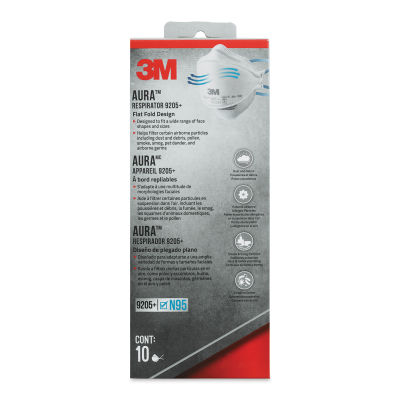3M Aura N95 Particulate Respirator - Pkg of 10, front of the packaging