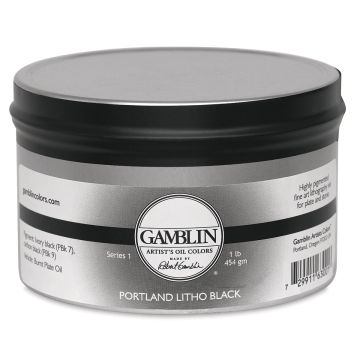 Gamblin Portland Litho Black Lithography Ink - Front of 1 lb can