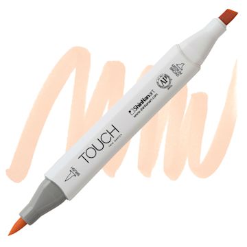 Open in modal - ShinHan Touch Twin Brush Marker - Salmon Pink YR25 marker and swatch