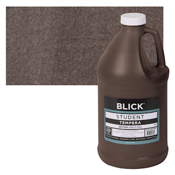 Open in modal - Blick Original Formula Student Tempera Paint - Brown, 64 oz bottle and swatch
