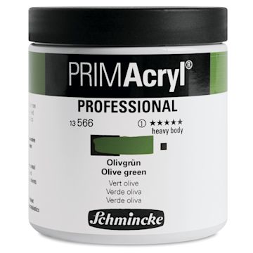 Open in modal - Schmincke Primacryl Professional Acrylic Paint - Olive Green, 237 ml Jar