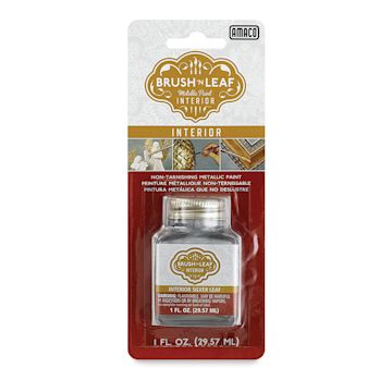 Open in modal - Amaco Brush 'N Leaf Liquid Metallic - Front view of Silver Leaf Package
