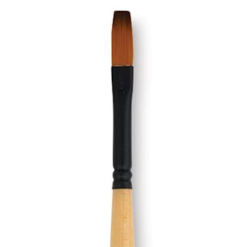 Open in modal - Dynasty Black Gold Brush - Flat, Long Handle, Size 2 close up