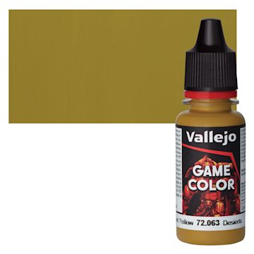 Open in modal - Vallejo Game Color Acrylic Paint - Desert Yellow - Bottle and Swatch