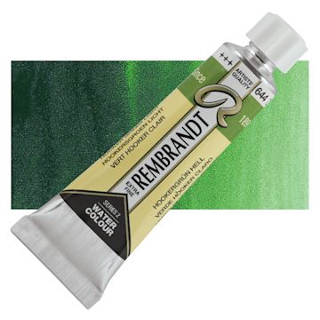 Open in modal - Rembrandt Artist Watercolor - Hookers Green Light, 10 ml tube and swatch
