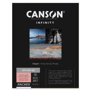 Canson Infinity Arches 88 Inkjet Fine Art and Photo Paper - 8-1/2" x 11", 310 gsm, Package of 25