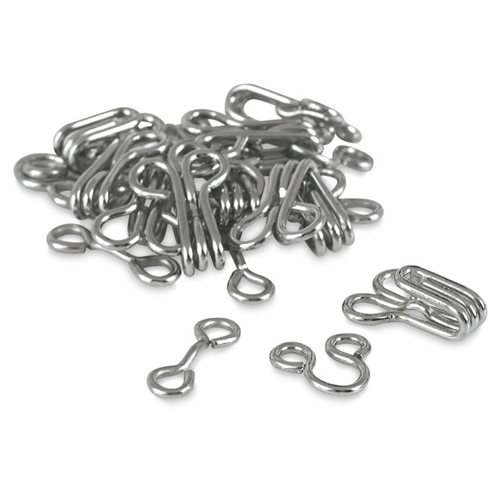 Dritz Sew on Fasteners Hook and Eyes, Nickel Plated, Size 3, Package of 14 BLICK Art Materials