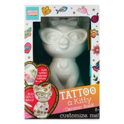 Bright Stripes Tattoo A Ceramic Bank Kit - Kitty, front of the packaging