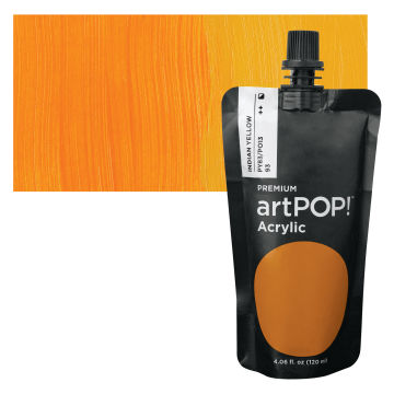 artPOP! Heavy Body Acrylic Paint - Indian Yellow, 120 ml Pouch with swatch