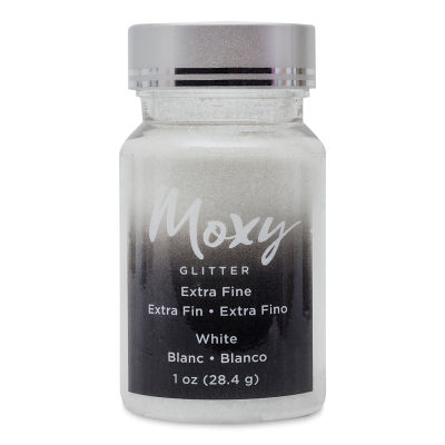 American Crafts Moxy Glitter - White, Extra Fine, 1.3 oz, Bottle