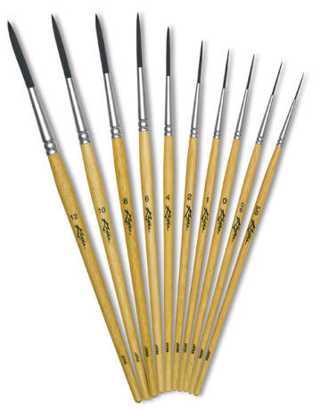 Kafka Design Scriptliner Brushes - Set of 10 brushes arranged in fan shape