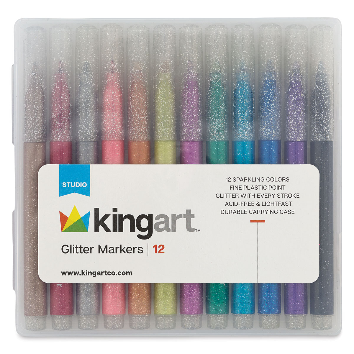 Kingart Studio, Permanent Fine Tip Markers, Set of 24 Vivid Colors