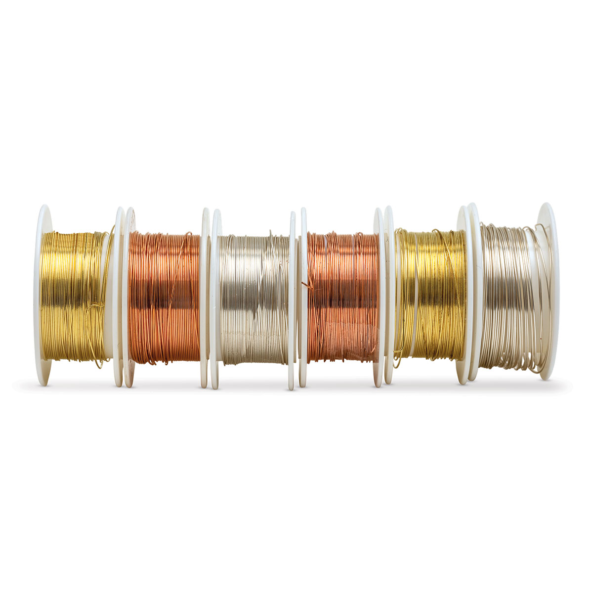 Colored Copper Wire Pack - 22 Gauge x 15 ft, Copper, Gold, and Silver (2  spools each color)