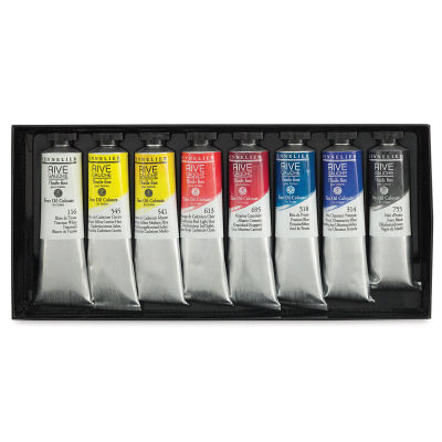 Rive Gauche Oil Paints and Sets - Set of 8 Tubes shown in open package