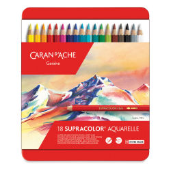 Caran d'Ache Supracolor Soft Aquarelle Pencil Set - Assorted Colors, Set of 18, front cover