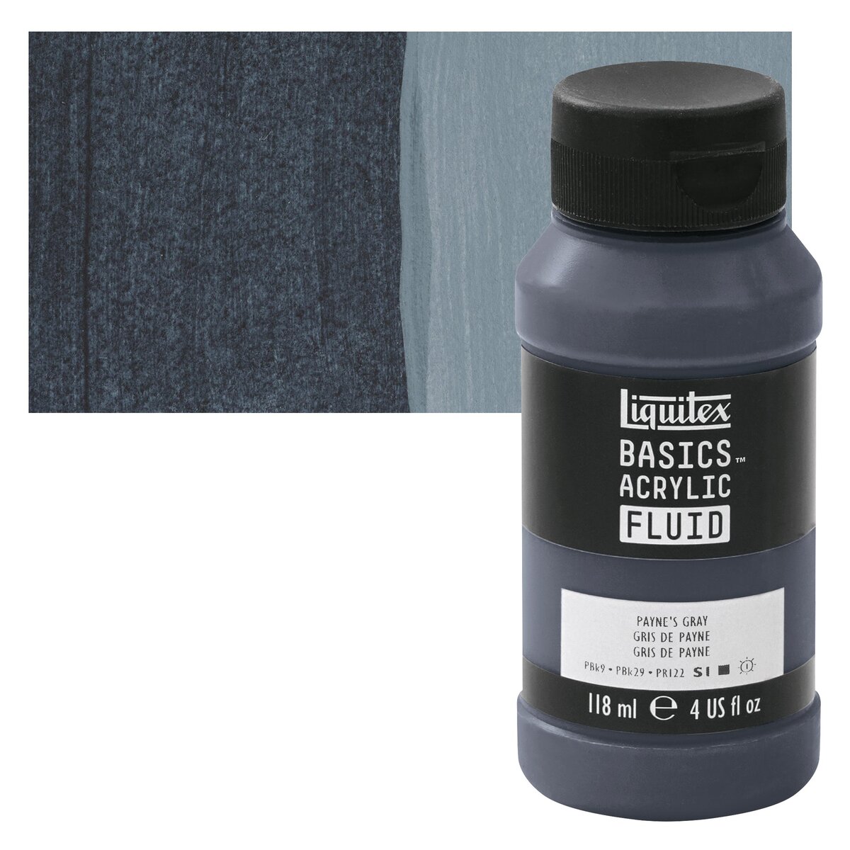 Liquitex Basics Acrylic Fluid Paint - Assorted Colors, Set of 12, 118 ml