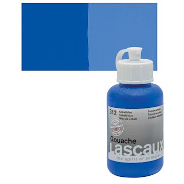 Open in modal - Lascaux Acrylic Gouache - Cobalt Blue, 85 ml bottle and swatch