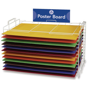 Pacon Vertical/Horizontal Board Rack - shown horizontally loaded with colored paper, not included