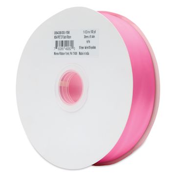 Open in modal - Morex Recycled Double Faced Satin Ribbon - Hot Pink, 1-1/2" x 100 yd, at an angle