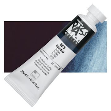 Open in modal - ShinHan Pass Colors Opaque Watercolor Tube - Indigo, 20 ml tube and swatch