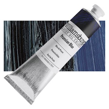 Open in modal - Williamsburg Handmade Oil Paint - Prussian Blue, 150 ml tube and swatch