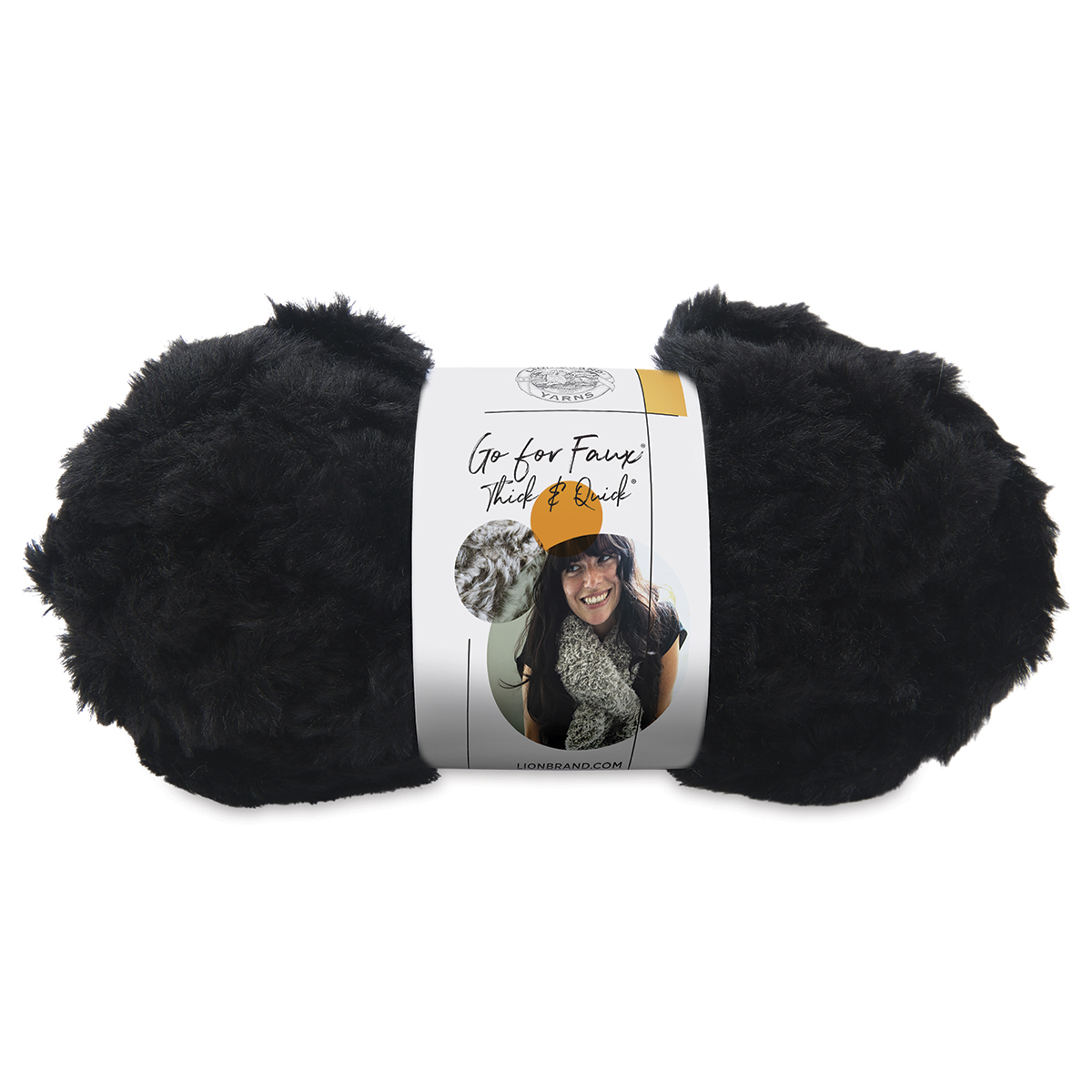 Lion Brand Go For Faux Thick And Quick Yarn - Black Panther, 24 yds