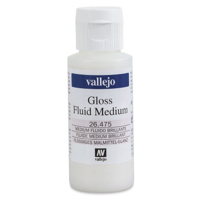 Vallejo Acrylic Fluid Medium - Front of 60 ml Gloss Finish Medium bottle