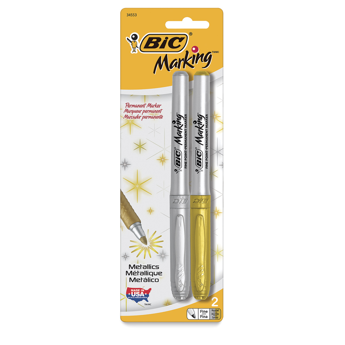 BIC Marking Pens Fine Point Silver Red Green 35617 for sale online 