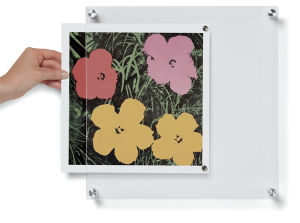 Wexel Art Single Panel Acrylic Display Frames - Hand sliding art in behind square frame